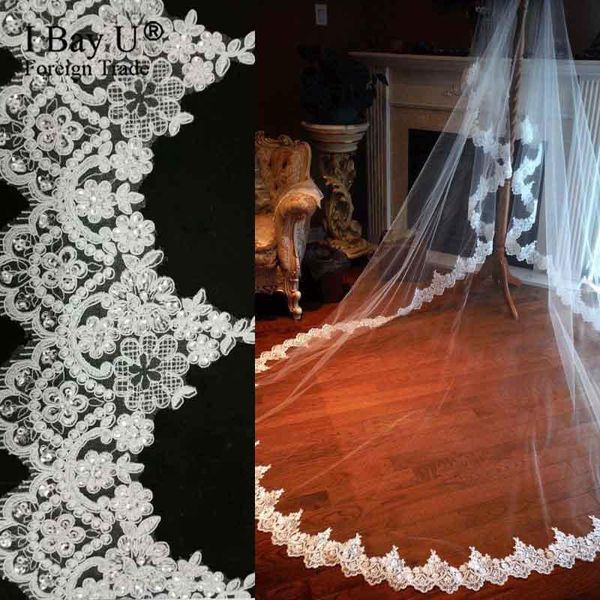 bridal veils 4 meters one layer lace tulle long wedding veil 2021 white ivory m with comb velos de novia 400cm, Black
bridal veils 4 meters one layer lace tulle long wedding veil 2021 white ivory m with comb velos de novia 400cm, Black