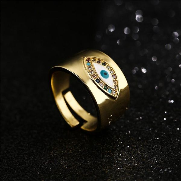 cluster rings classic design evil eye charm ring for women gold color rainbow cz party female accessories dropship, Golden;silver
cluster rings classic design evil eye charm ring for women gold color rainbow cz party female accessories dropship, Golden;silver
