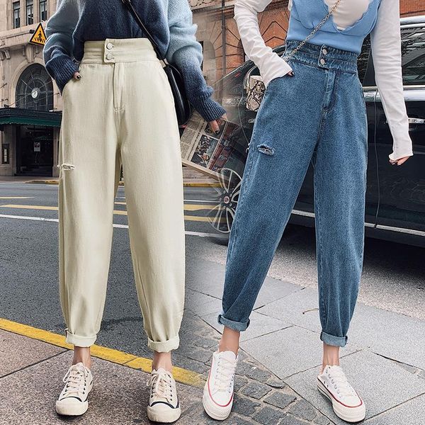 women's jeans holes harem pants vintage high waist woman boyfriend full length mom cowboy denim vaqueros mujer, Blue
women's jeans holes harem pants vintage high waist woman boyfriend full length mom cowboy denim vaqueros mujer, Blue