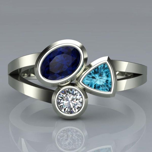 round oval triangle stone in one wedding ring superb fasinating three different color zircon engagement band rings, Slivery;golden
round oval triangle stone in one wedding ring superb fasinating three different color zircon engagement band rings, Slivery;golden