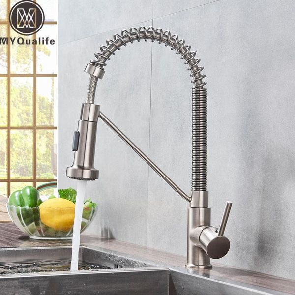 kitchen faucets brushed nickel spring faucet pull down sink tap deck mounted cold water stream sprayer spout
kitchen faucets brushed nickel spring faucet pull down sink tap deck mounted cold water stream sprayer spout