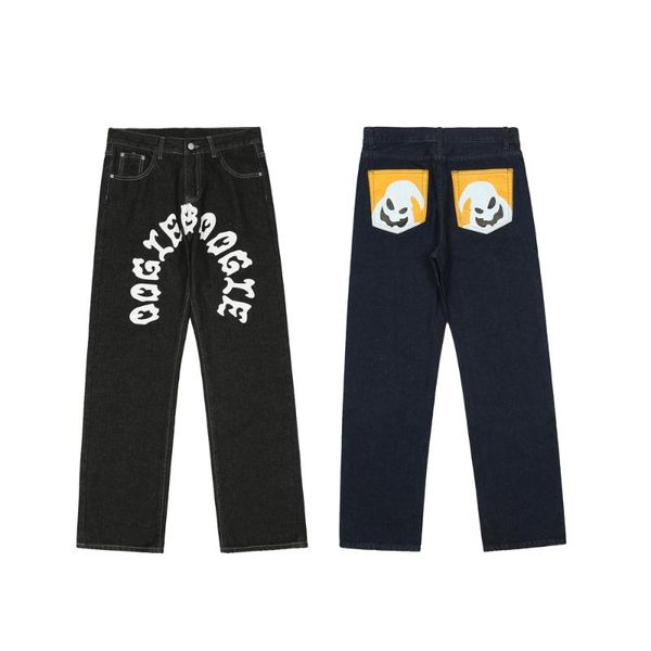 men's jeans harajuku men letter cartoon pocket printed washed high street hip hop loose straight trousers casual denim pants, Blue
men's jeans harajuku men letter cartoon pocket printed washed high street hip hop loose straight trousers casual denim pants, Blue