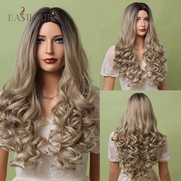 synthetic wigs easihair long loose wave ombre black golden blonde middle part heat resistant curly hair for women
synthetic wigs easihair long loose wave ombre black golden blonde middle part heat resistant curly hair for women