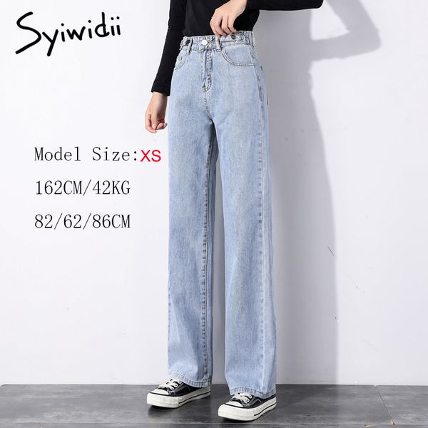 2021syiwidii straight jeans women plus size high waisted denim pants wide leg vintage streetwear full length trousers spring summer, Blue
2021syiwidii straight jeans women plus size high waisted denim pants wide leg vintage streetwear full length trousers spring summer, Blue
