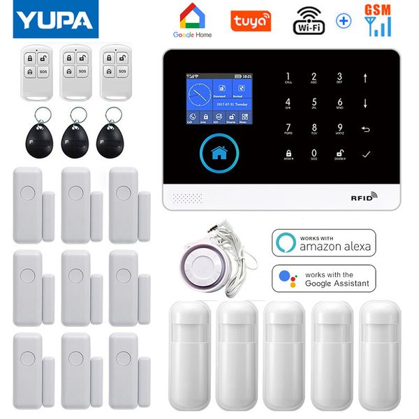 wifi gsm home security alarm system with wireless motion sensor burglar anti theft tuya app remote control smart life kit
wifi gsm home security alarm system with wireless motion sensor burglar anti theft tuya app remote control smart life kit