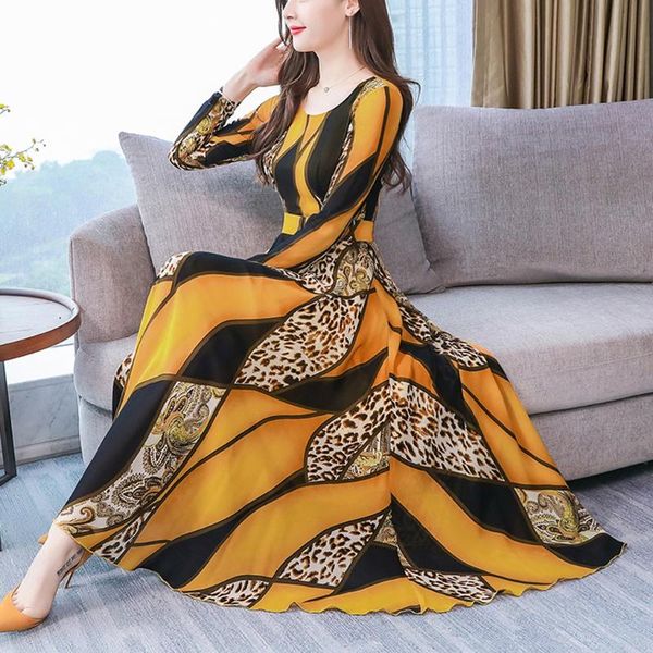 casual dresses fashion women autumn maxi dress leopard print o-neck long sleeve slim elegant ladies loose party #yj, Black;gray
casual dresses fashion women autumn maxi dress leopard print o-neck long sleeve slim elegant ladies loose party #yj, Black;gray