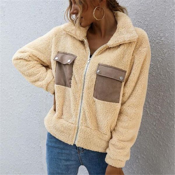 women's jackets women warm winter coats faux fur zipper turn-down collar outwear female thick fluffy with pockets solid color, Black;brown
women's jackets women warm winter coats faux fur zipper turn-down collar outwear female thick fluffy with pockets solid color, Black;brown