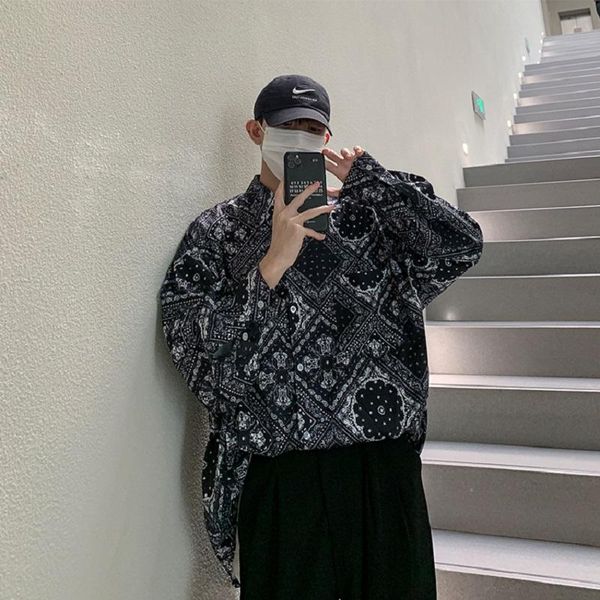men's casual shirts cashew flower shirt long-sleeved loose all-match autumn tide brand korean style trendy jacket chemise homme, White;black
men's casual shirts cashew flower shirt long-sleeved loose all-match autumn tide brand korean style trendy jacket chemise homme, White;black