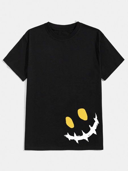 romwe guys cartoon graphic tee h9vv#, White;black