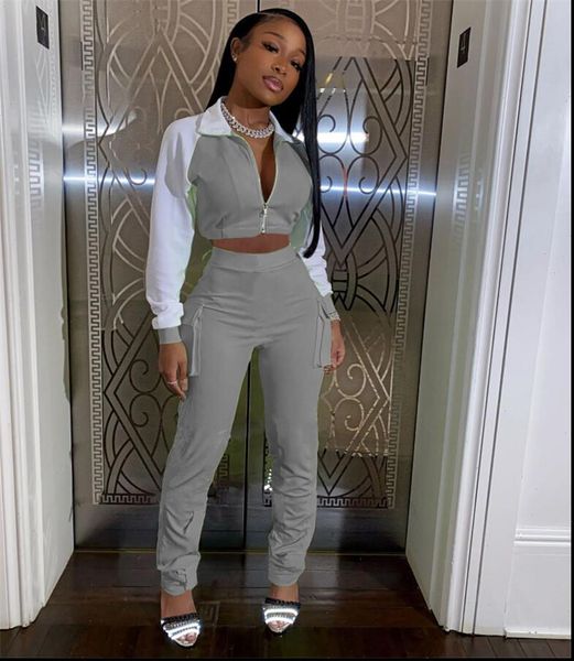fashion casual luminous two women tracksuits piece sets patchwork zipper long sleeve jacket trousers pants clothes, Gray
fashion casual luminous two women tracksuits piece sets patchwork zipper long sleeve jacket trousers pants clothes, Gray