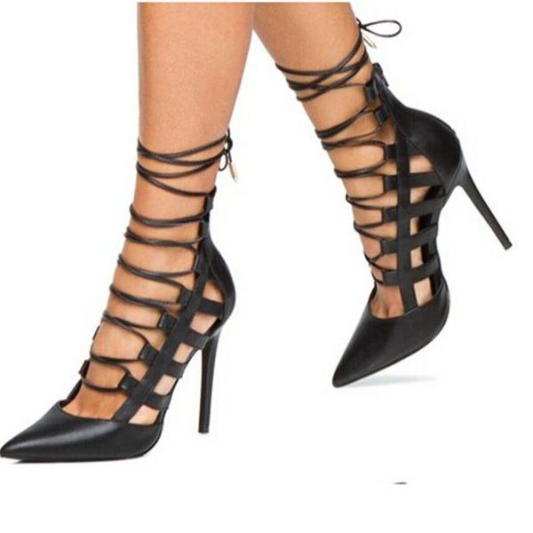 sandals unique design summer pointed toe lace-up high heels ankle strap classics black red thin heel women shoes
sandals unique design summer pointed toe lace-up high heels ankle strap classics black red thin heel women shoes