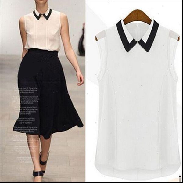 doll collar mesh chiffon trend womens shirts sleeveless slim vest black and white color matching lapel
doll collar mesh chiffon trend womens shirts sleeveless slim vest black and white color matching lapel