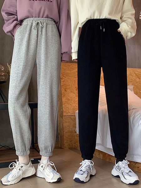 thickened pants autumn winter 2021 korean loose casual women's high waist harem show thin & capris, Black;white
thickened pants autumn winter 2021 korean loose casual women's high waist harem show thin & capris, Black;white
