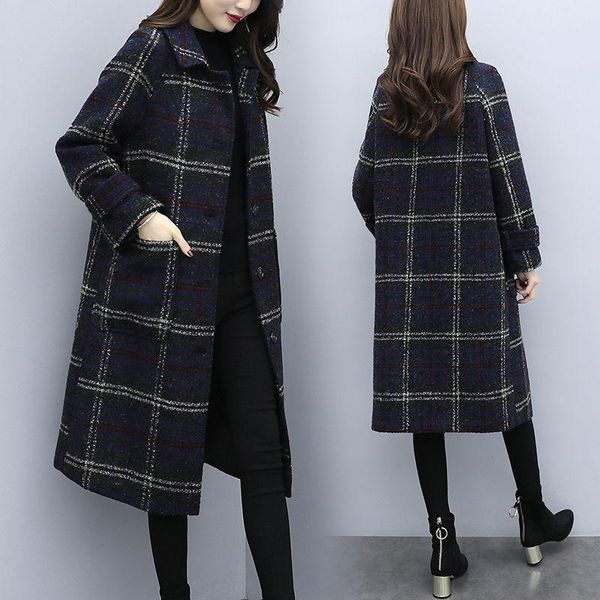women's wool & blends jacket women coat over-the-knee black plaid autumn and winter woolen overcoat veste manteau femme
women's wool & blends jacket women coat over-the-knee black plaid autumn and winter woolen overcoat veste manteau femme