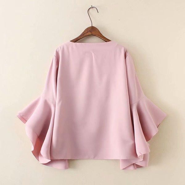 plus size t-shirt shirt for women lotus leaf sleeve solid color round collar chiffon fatwomen in spring and fall, Black
plus size t-shirt shirt for women lotus leaf sleeve solid color round collar chiffon fatwomen in spring and fall, Black