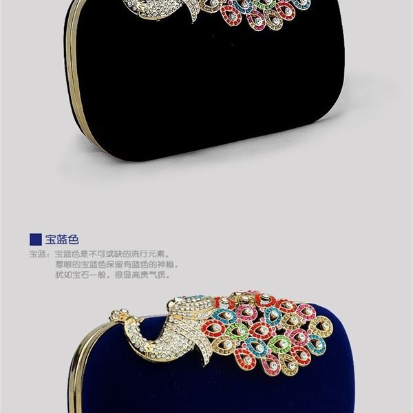 new product color inlaid diamond peacock velvet cloth fashion boutique hand dress banquet bride bag
new product color inlaid diamond peacock velvet cloth fashion boutique hand dress banquet bride bag