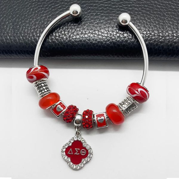 charm bracelets exquisite red rhinestone glass big hole beads bracelet delta dst sorority society jewelry opening bangle, Golden;silver
charm bracelets exquisite red rhinestone glass big hole beads bracelet delta dst sorority society jewelry opening bangle, Golden;silver