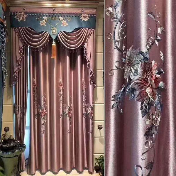 curtain & drapes europen luxury embroidered for bedroom semi-blackout silk delicated pink floral fabric french window js306c
curtain & drapes europen luxury embroidered for bedroom semi-blackout silk delicated pink floral fabric french window js306c