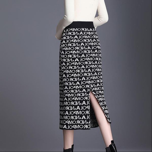 women letters womens skirts print split skirt knitted female autumn winter long section high waist bag hip, Black
women letters womens skirts print split skirt knitted female autumn winter long section high waist bag hip, Black