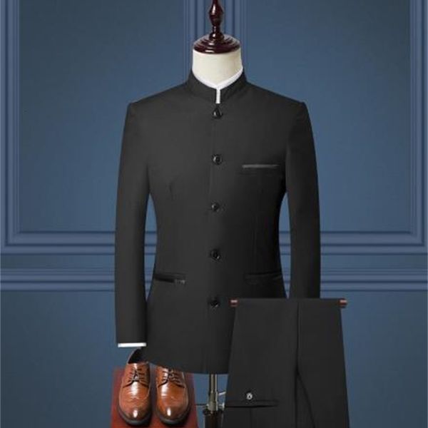 fashion stand collar design men's formal suit indian style jacket pants groom wedding custom dress ropa hombre 2pcs, White;black
fashion stand collar design men's formal suit indian style jacket pants groom wedding custom dress ropa hombre 2pcs, White;black