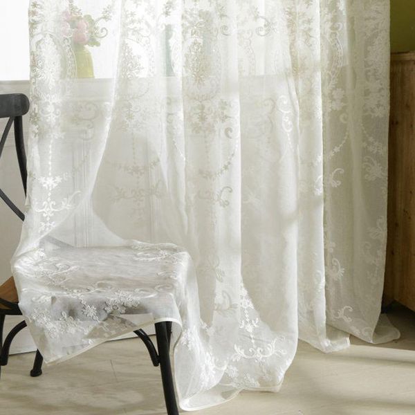 curtain & drapes embroidered white tulle curtains for living room european voile sheer window bedroom lace fabric
curtain & drapes embroidered white tulle curtains for living room european voile sheer window bedroom lace fabric