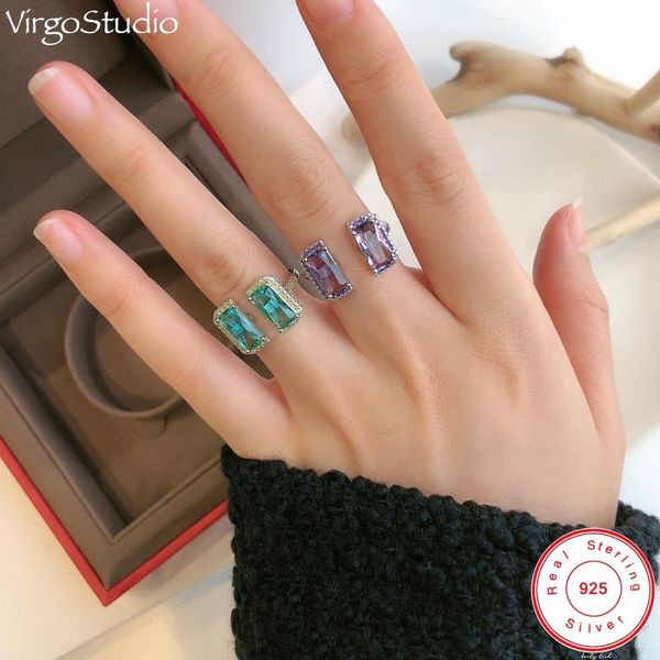 virgostudio, 100% 925 sterling silver ladies open ring, cut purple/green semi-precious stones, exquisite, high-end, light luxury cluster rin, Golden;silver
virgostudio, 100% 925 sterling silver ladies open ring, cut purple/green semi-precious stones, exquisite, high-end, light luxury cluster rin, Golden;silver