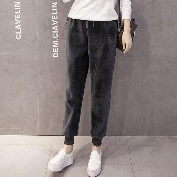 women velvet sports drawstring high-waist joggers fleece harem trousers female winter warm sweatpants women's pants & capris, Black;white
women velvet sports drawstring high-waist joggers fleece harem trousers female winter warm sweatpants women's pants & capris, Black;white