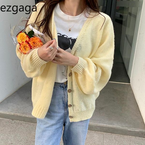 women's knits & tees ezgaga sweet sweater jumper women v-neck single-breasted loose long sleeve knitted cardigan solid korean chic fema, White
women's knits & tees ezgaga sweet sweater jumper women v-neck single-breasted loose long sleeve knitted cardigan solid korean chic fema, White