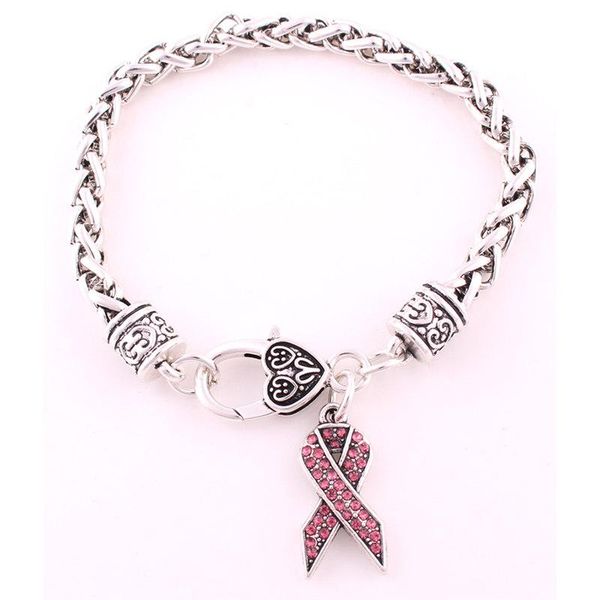charm bracelets women men trendy bracelet ribbon shape design with beautiful crystals zinc alloy wheat link chain provide drop, Golden;silver