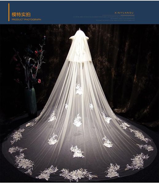 bridal veils 3 meter white ivory cathedral wedding long lace edge veil with comb accessories bride veu, Black
bridal veils 3 meter white ivory cathedral wedding long lace edge veil with comb accessories bride veu, Black
