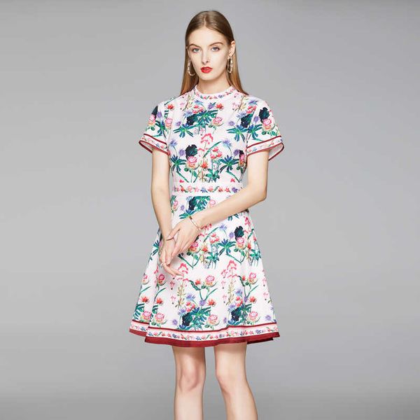 summer mini dress stand collar short sleeve flower print fashion holiday party vestidos 210529, Black;gray
summer mini dress stand collar short sleeve flower print fashion holiday party vestidos 210529, Black;gray