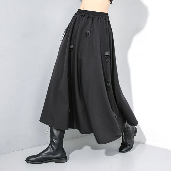 pants trousers winter stitching elastic waist skirt dark black personalized large irregular 19-917, Black;white
pants trousers winter stitching elastic waist skirt dark black personalized large irregular 19-917, Black;white