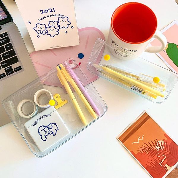 storage bags snap pen bag korean portable cosmetic pvc transparent student stationery
storage bags snap pen bag korean portable cosmetic pvc transparent student stationery