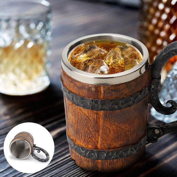 mugs simulation wooden barrel beer mug creative double walls drinking cup stainless steel liner home pub bar decoration
mugs simulation wooden barrel beer mug creative double walls drinking cup stainless steel liner home pub bar decoration