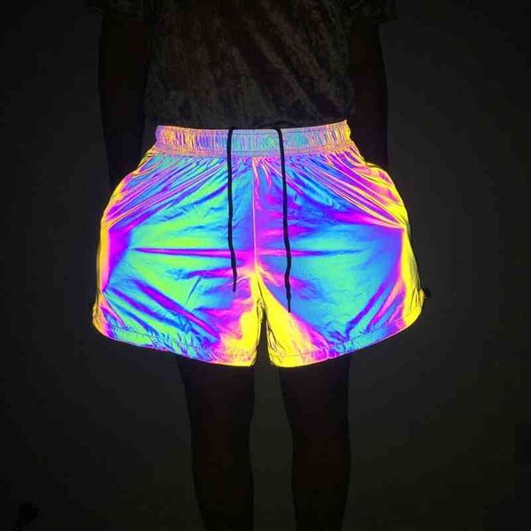 dropshipping summer rainbow color womens shorts reflective elastic waist nightclub stage costume woman casual loose short pants, White;black
dropshipping summer rainbow color womens shorts reflective elastic waist nightclub stage costume woman casual loose short pants, White;black