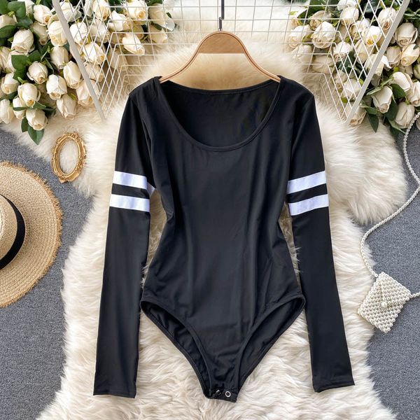 women's jumpsuits & rompers foamlina striped long sleeve bodysuit for women casual streetwear fashion o-neck slim stretch one-piec, Black;white
women's jumpsuits & rompers foamlina striped long sleeve bodysuit for women casual streetwear fashion o-neck slim stretch one-piec, Black;white