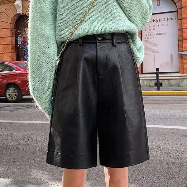 women's shorts fashion pu leather autumn winter elastic waist loose five points trouser plus size s-3xl ph273, White;black
women's shorts fashion pu leather autumn winter elastic waist loose five points trouser plus size s-3xl ph273, White;black