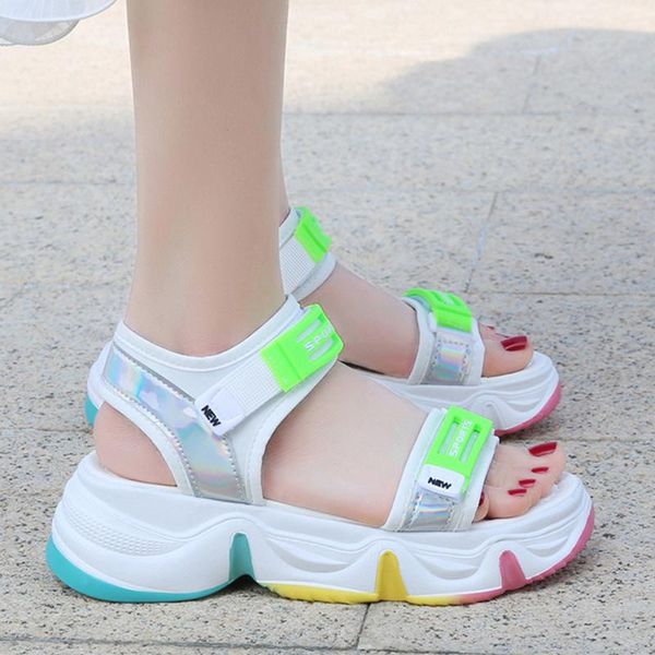 sell well women sandals multicolor sequins wedge heel increase 5.5cm convenient rainbow platform, Black
sell well women sandals multicolor sequins wedge heel increase 5.5cm convenient rainbow platform, Black