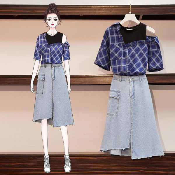 two piece dress french style ichoix fashions two pieces together without handles plaid and denim skirt suit 2 set kit rfff, White
two piece dress french style ichoix fashions two pieces together without handles plaid and denim skirt suit 2 set kit rfff, White