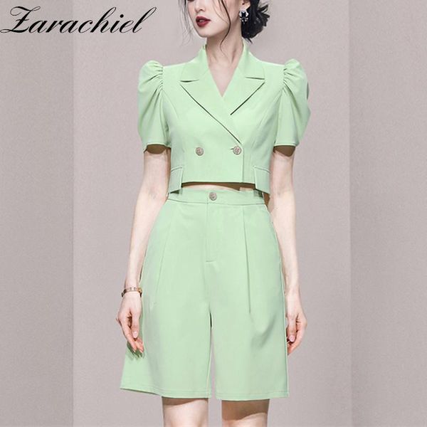 women's tracksuits women solid shorts suits 2021 fall puff sleeve double-breasted notched crop + high waist pocket wide leg 2 piece set, Gray
women's tracksuits women solid shorts suits 2021 fall puff sleeve double-breasted notched crop + high waist pocket wide leg 2 piece set, Gray