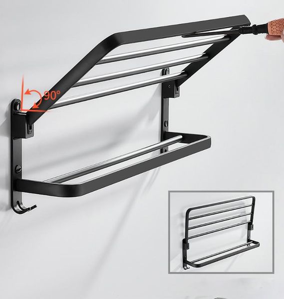 towel racks rack punch-shower holder bathroom accessories folding wall organizer hook hanger matte black aluminum storage shelf
towel racks rack punch-shower holder bathroom accessories folding wall organizer hook hanger matte black aluminum storage shelf