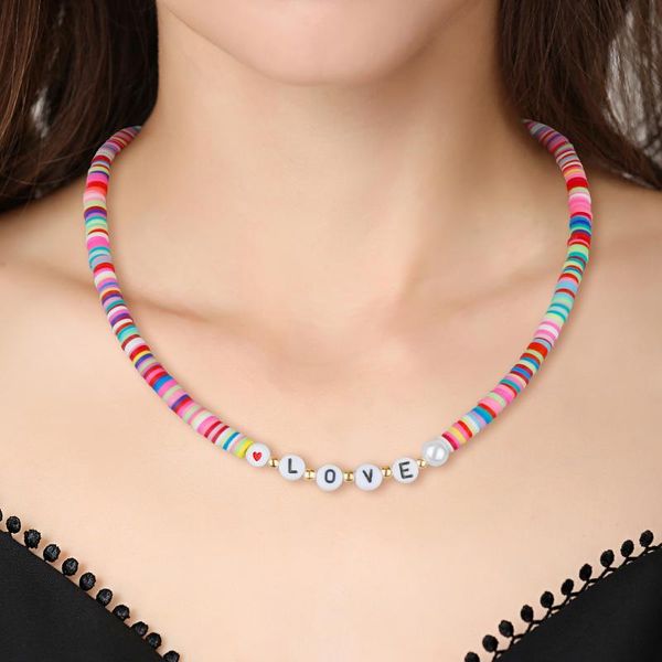 chokers 2021trendy clay letter love choker necklace femme fashion handmade bohemian charm polymer colorful collar for women collier, Golden;silver
chokers 2021trendy clay letter love choker necklace femme fashion handmade bohemian charm polymer colorful collar for women collier, Golden;silver