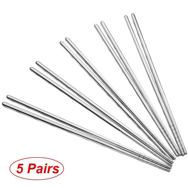 chopsticks 1/ 3/ 5 pairs stainless steel set chinese metal non-slip chopstick kit reusable sushi sticks kitchen tools
chopsticks 1/ 3/ 5 pairs stainless steel set chinese metal non-slip chopstick kit reusable sushi sticks kitchen tools