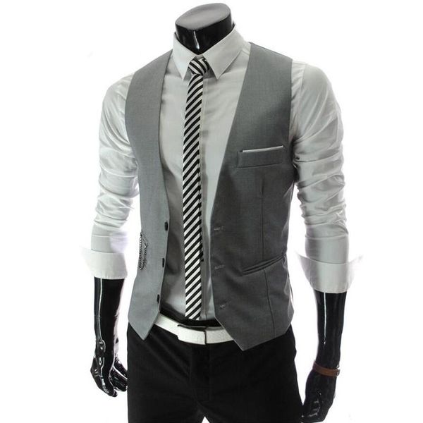 men's vests vest slim dress blazer male waistcoat gilet homme sleeveless formal business jacket men clothign chalecos para, Black;white
men's vests vest slim dress blazer male waistcoat gilet homme sleeveless formal business jacket men clothign chalecos para, Black;white