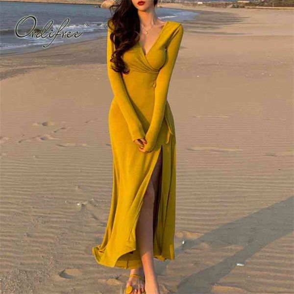 autumn women long knitted dress sleeve bodycon lace up slit maxi beach 210513, Black;gray
autumn women long knitted dress sleeve bodycon lace up slit maxi beach 210513, Black;gray