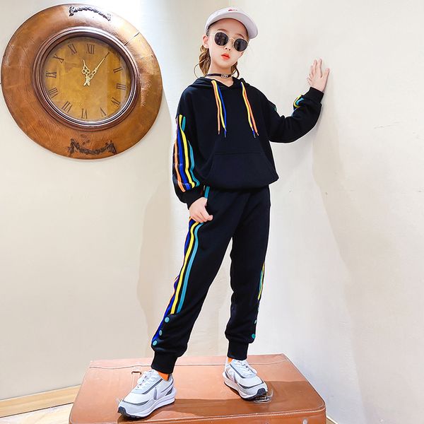 classic kids girls casual suits color side stripes sport set autumn hooded +pants 4 6 8 10 12 13 years teenage child clothes, White
classic kids girls casual suits color side stripes sport set autumn hooded +pants 4 6 8 10 12 13 years teenage child clothes, White