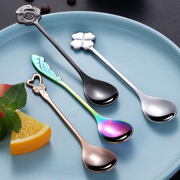 spoons creative clover shape handle coffee spoon teaspoon dessert snack scoop fork couple kitchen stirring tableware accessories
spoons creative clover shape handle coffee spoon teaspoon dessert snack scoop fork couple kitchen stirring tableware accessories