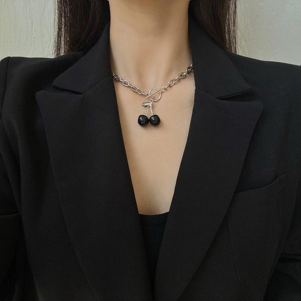 pendant necklaces fashion simple choker personality minority black cherry web celebrity temperament collarbone chain women jewelry, Silver
pendant necklaces fashion simple choker personality minority black cherry web celebrity temperament collarbone chain women jewelry, Silver