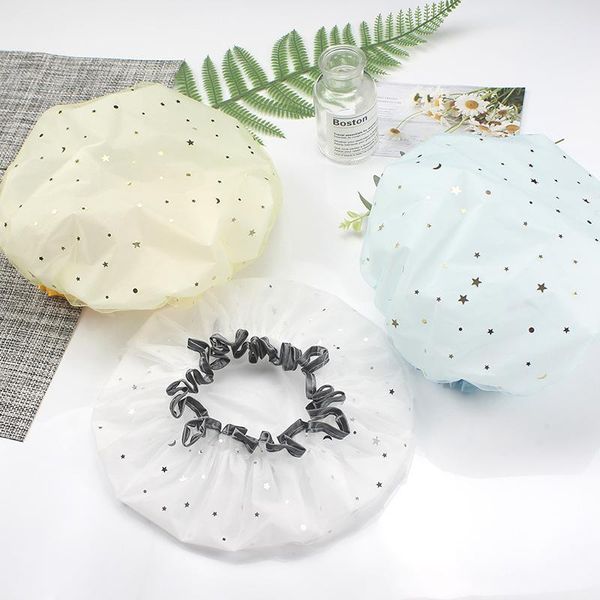 shower caps 5pcs/lot fashion ladies hair cap double star design thick waterproof elastic comfortable bonnets
shower caps 5pcs/lot fashion ladies hair cap double star design thick waterproof elastic comfortable bonnets