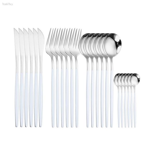 18/10 stainless steel silver cutlery set white luxury dinnerware kitchen mirror polishing knives forks spoons sets
18/10 stainless steel silver cutlery set white luxury dinnerware kitchen mirror polishing knives forks spoons sets